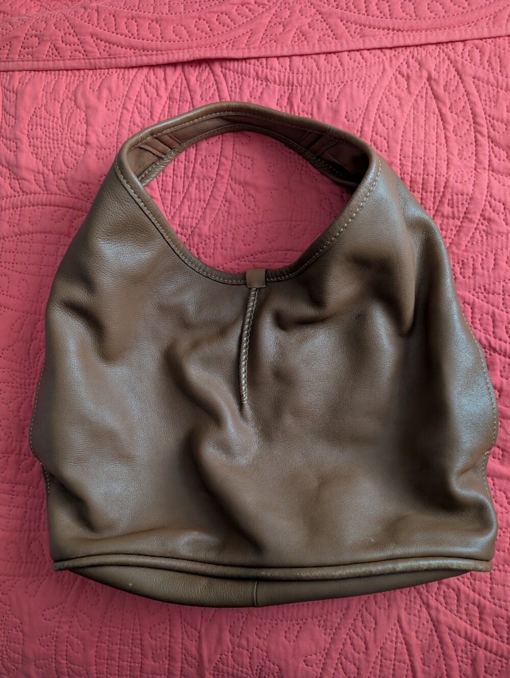 UGG Chocolate Brown Leather Slouch Hobo Bag - Picture 2 of 8